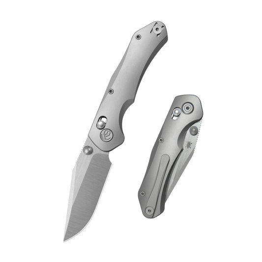 KB Coronado Folding Knife Sandblasting Titanium Handle 3.46" Belt Satin Vanax Blade KB466A