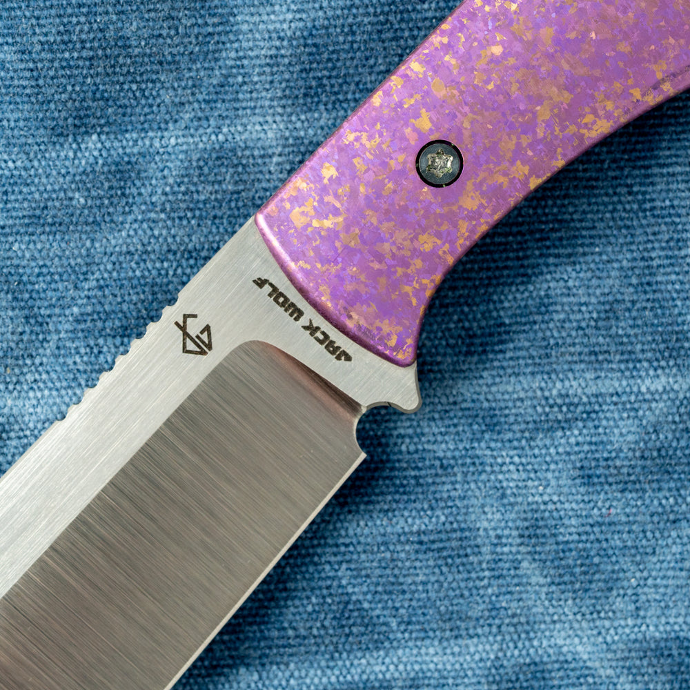 JACK WOLF KNIVES BORDERTOWN BOWIE - TITANIUM CRYSTALIZED PURPLE