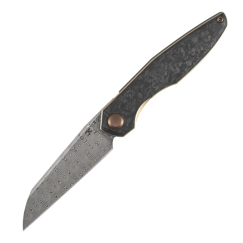 Kansept Halide | Liner Lock | Shred Carbon Fiber | 3.2" Damascus Blade | James Arnold Design | K1136A6