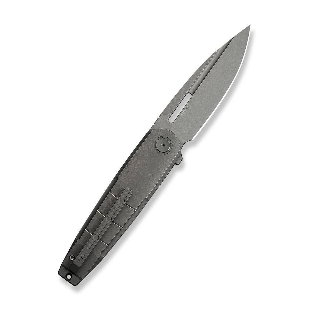 WEKNIFE Hull Flipper Knife Gray Titanium Handle & Endcap (3.89" Gray Stonewashed Bohler M390 Blade) WE24046-2