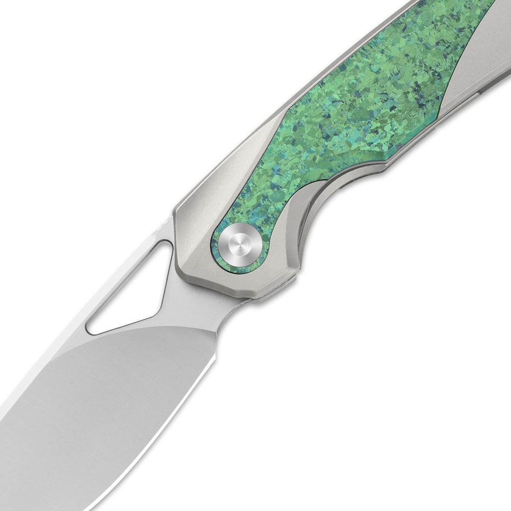 KIZER CUTLERY Topsail | M390 | Titanium & Crystallized Titanium | Front Flipper | Ki3735A4