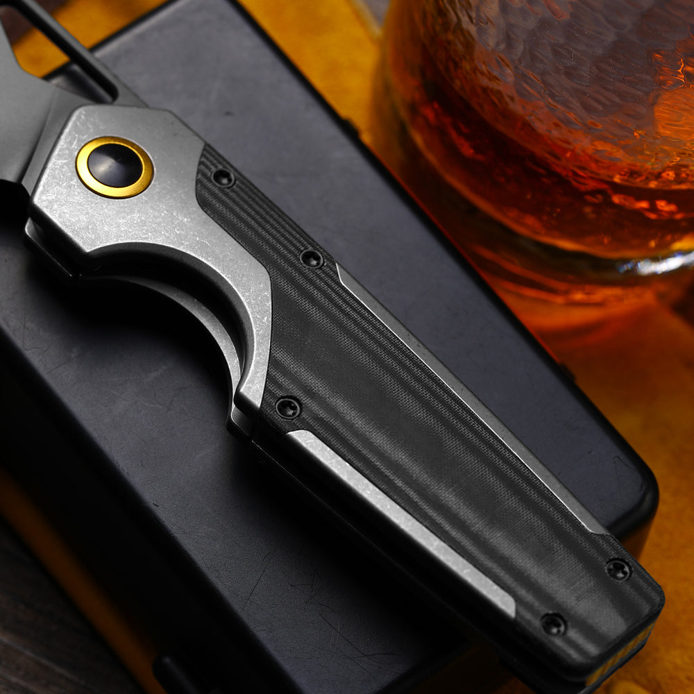 KIZER CUTLERY Serpentine | Elmax | Titanium & Micarta | Matte DLC Ultra