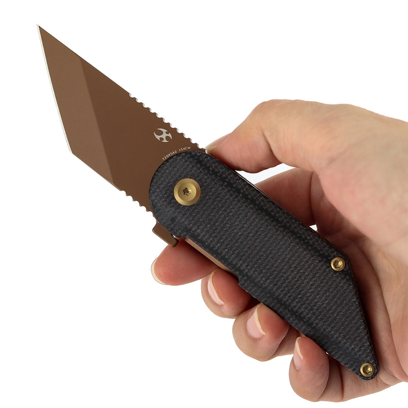 KANSEPT | Dash Liner Lock | Black Micarta | 2.26" Rose Gold Coated 154CM Blade | Pinkerton Knives | T2045A2