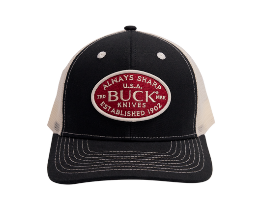 BUCK Black/Bone USA Felt Patch Hat