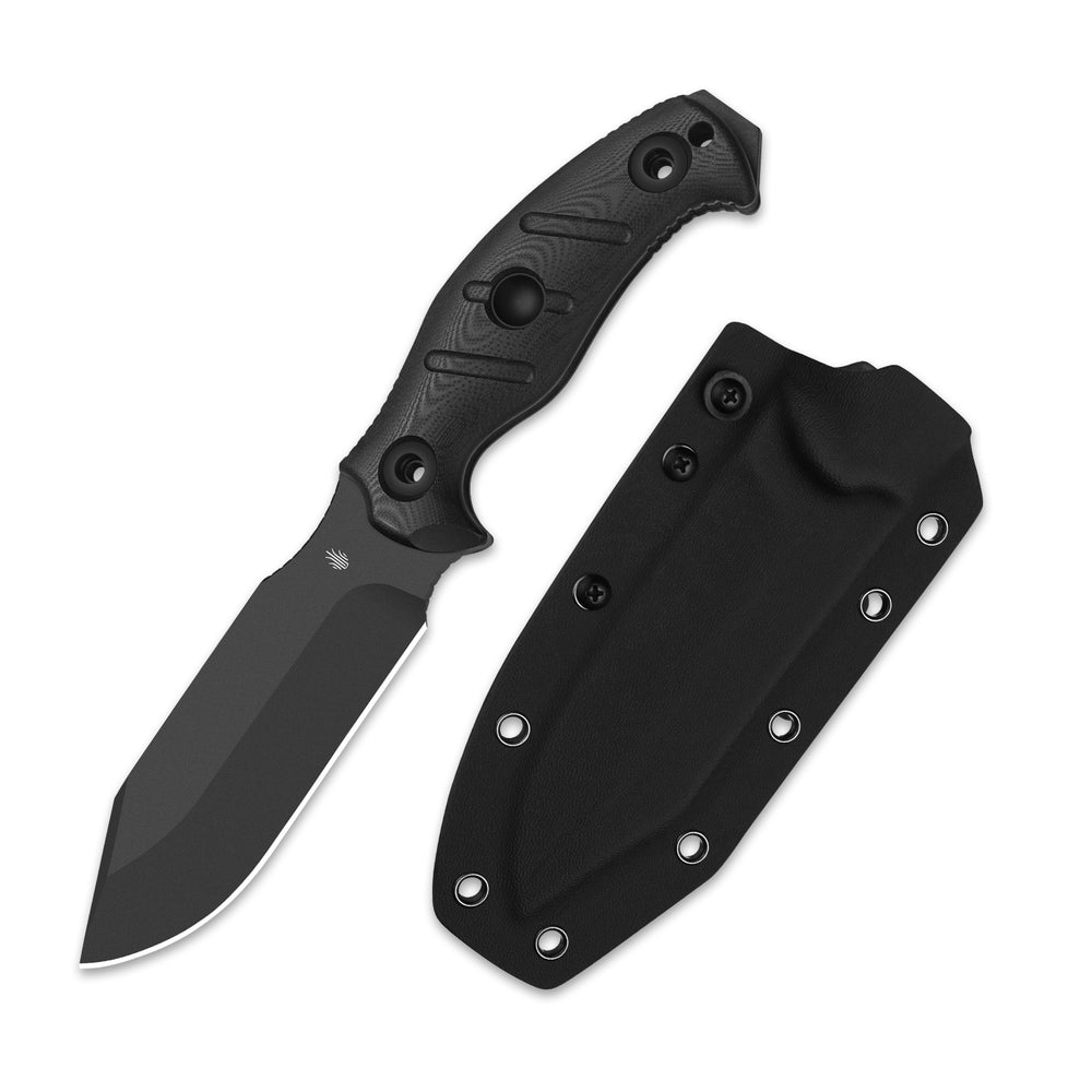 KIZER CUTLERY Sheepdog® Survival | Hammer Pommel · Bow Drill Divot | Black G10