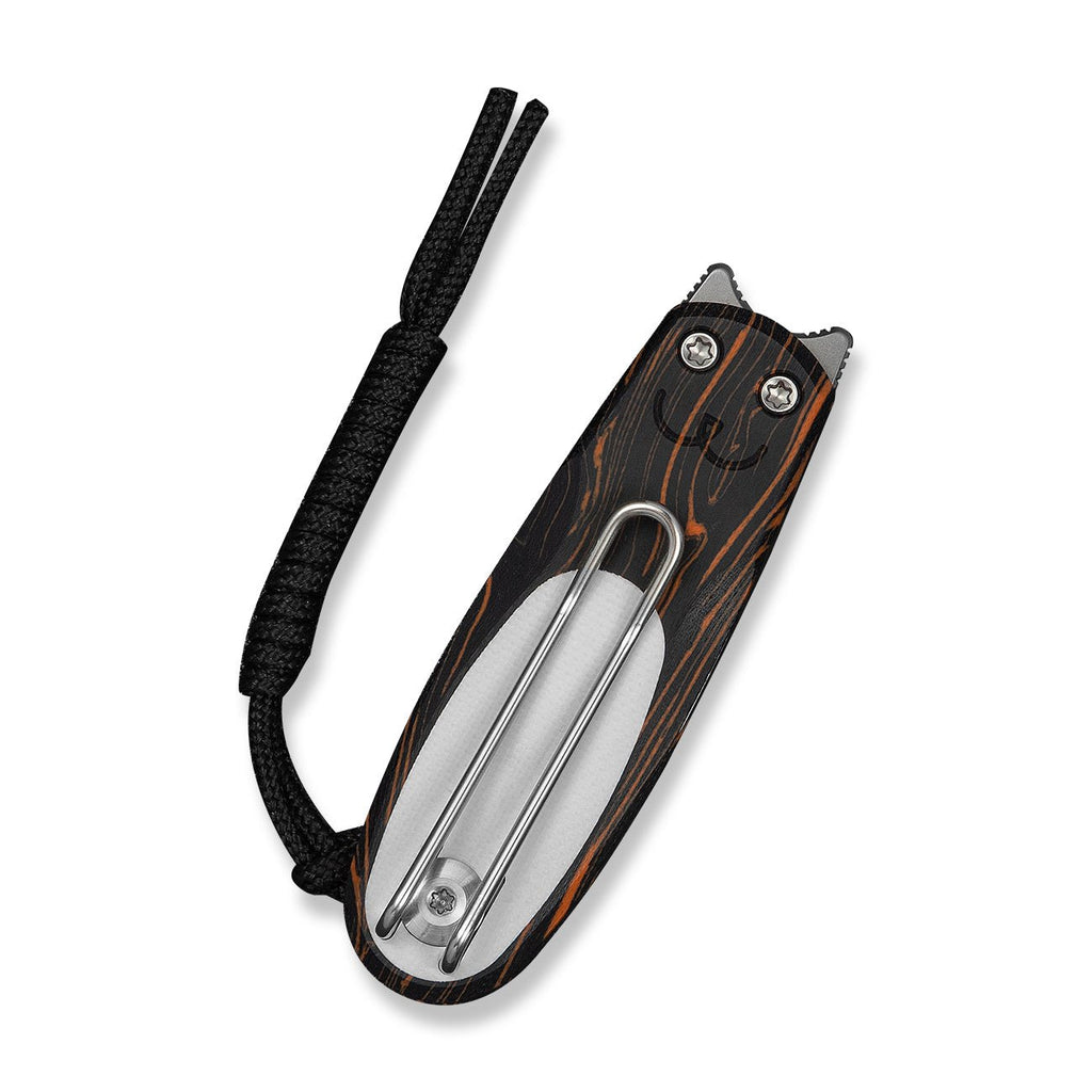 CIVIVI Purr Flipper & Slip Joint Knife Orange, Black & White G10 Handle (1.83" Stonewashed Nitro-V Blade ,With 1PC Black Lanyard) C25054-5, Each Handle Features Random Color Distribution