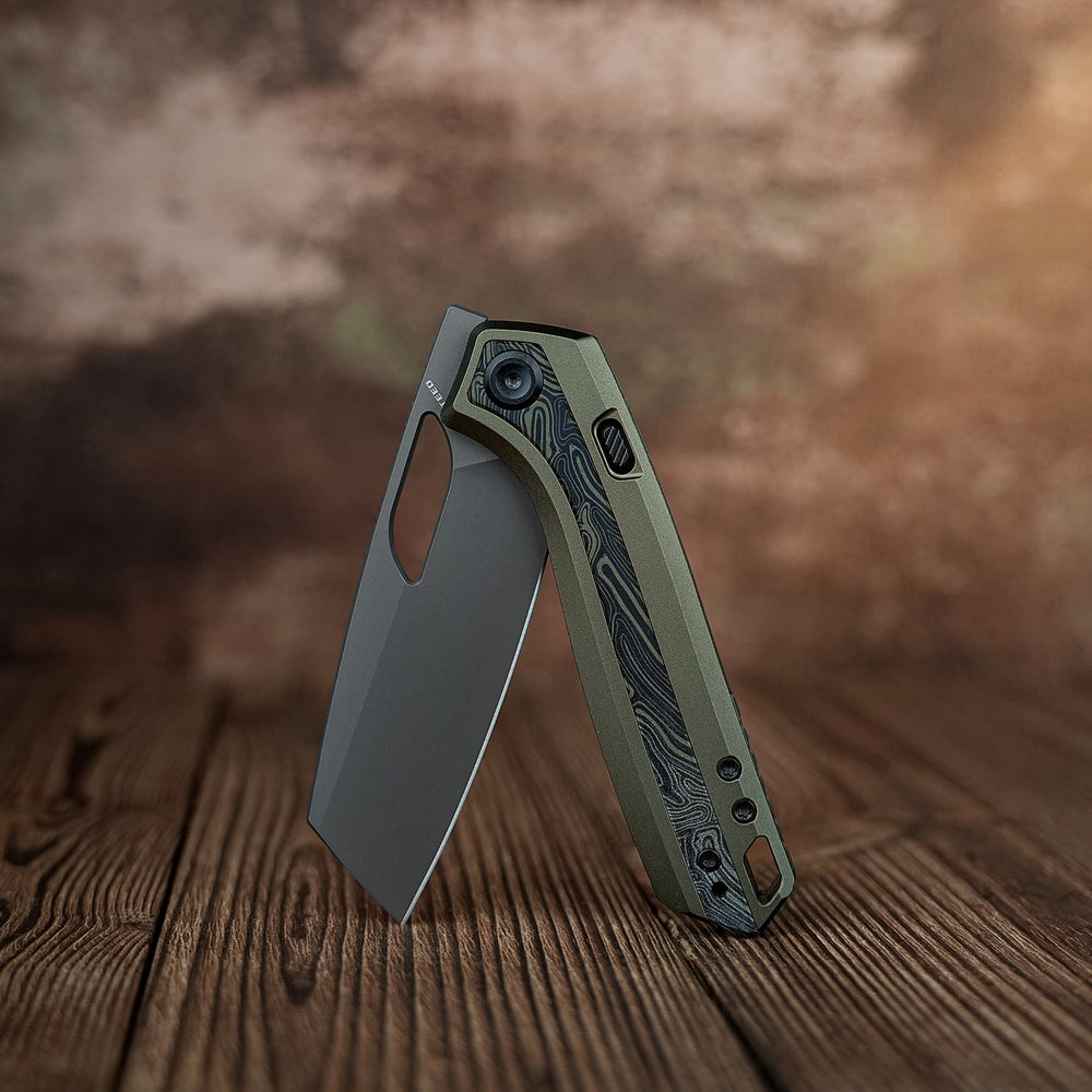 VOSTEED Kroc 329 -Top Liner Lock (3.29" S35VN Blade & Aluminum & Topo G10 Handle) - A1812