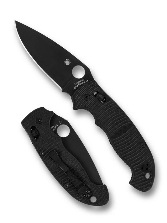 SPYDERCO Manix® 2XL Salt® Black G-10 CPM® MagnaCut® Black Blade