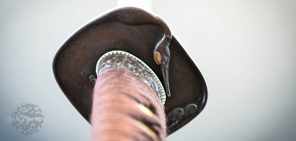 Dragon King Pine Crane Katana - Brown Ito