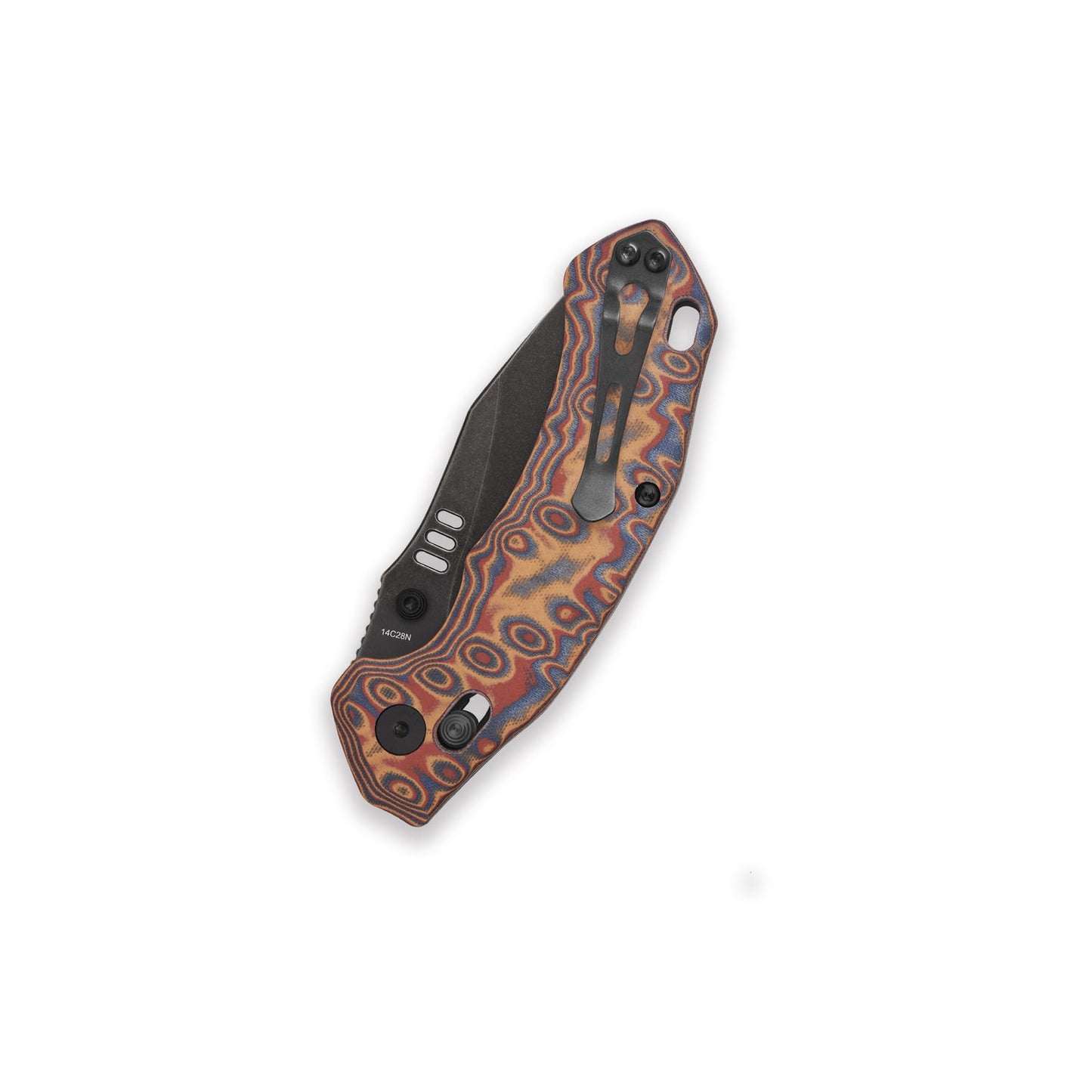 QSP Elk Glyde Lock Pocket Knife 14C28N blade Colorful Micarta handle