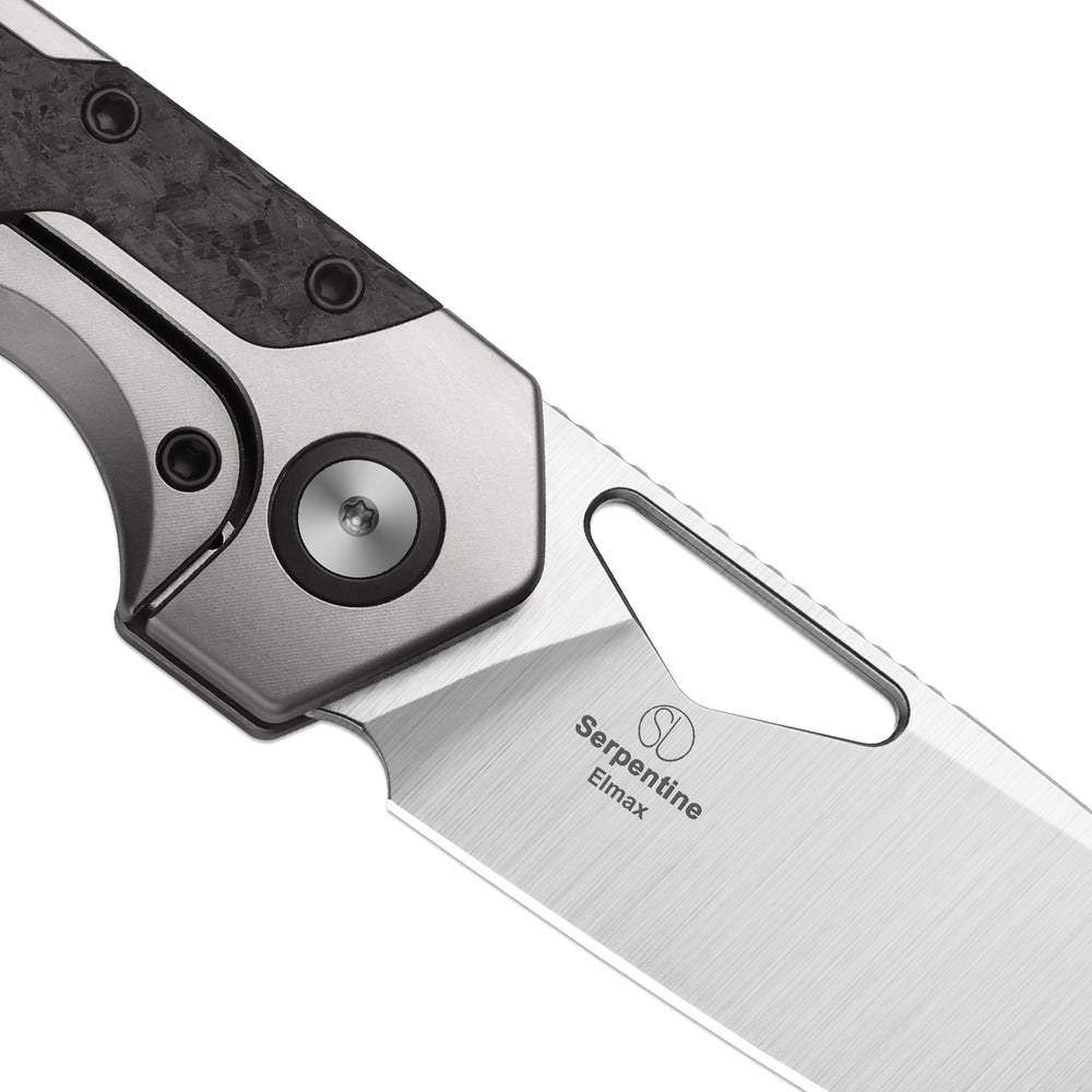 KIZER CUTLERY Serpentine | Elmax | Titanium & Carbon Fiber | Satin
