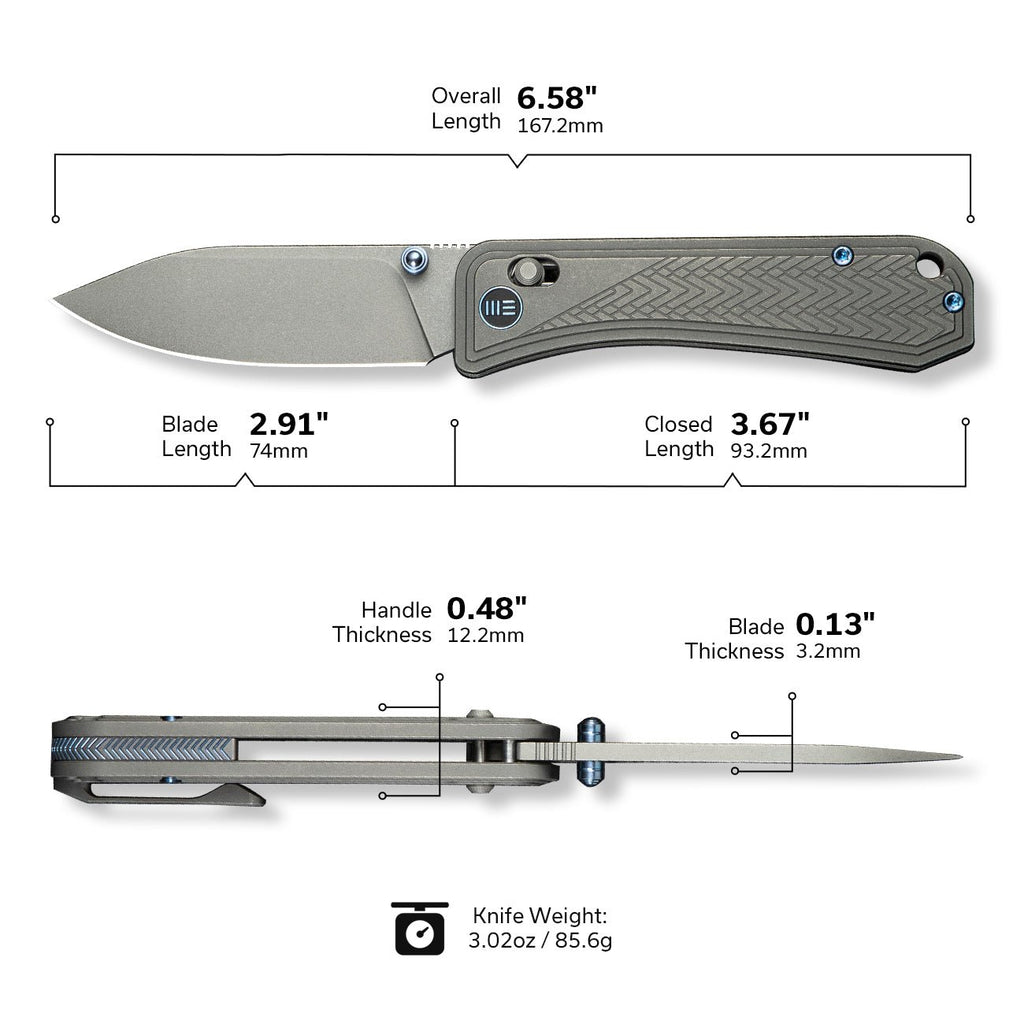 WEKNIFE Bougie Banter Thumb Stud & Crossbar Lock Knife Titanium Handle (2.91" CPM S45VN Blade) WE24009-2