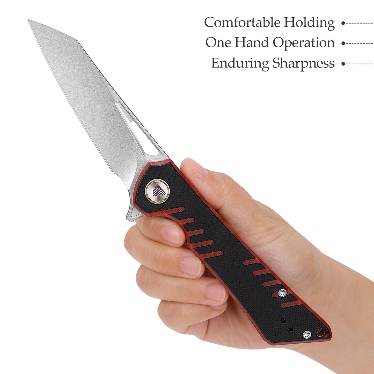TRIVISA Monoceros-03RB Liner Lock Pocket Folding Knfe,3.38" 14C28N Steel Blade,G10 Handle