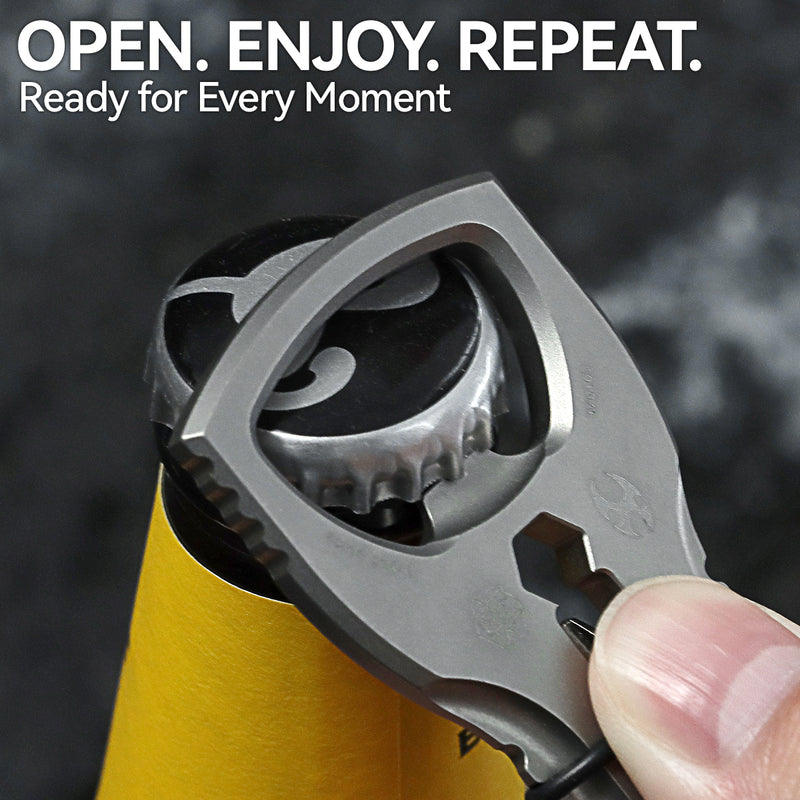 KANSEPT KNIVES PryOfSorts Titanium EDC Multi-Tool | Pry Bar, Bottle Opener & Magnetic Bit Driver | Plain Titanium | Designed by Koch Tools-C010A1