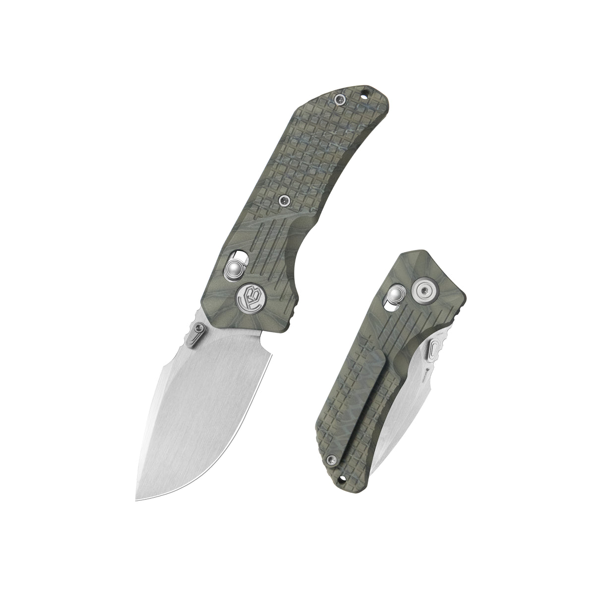 KB Jarpen Folding Knife Flame Ano Titanium Handle 2.36'' Hand Rubbed Satin CPM S90V Blade KB415B
