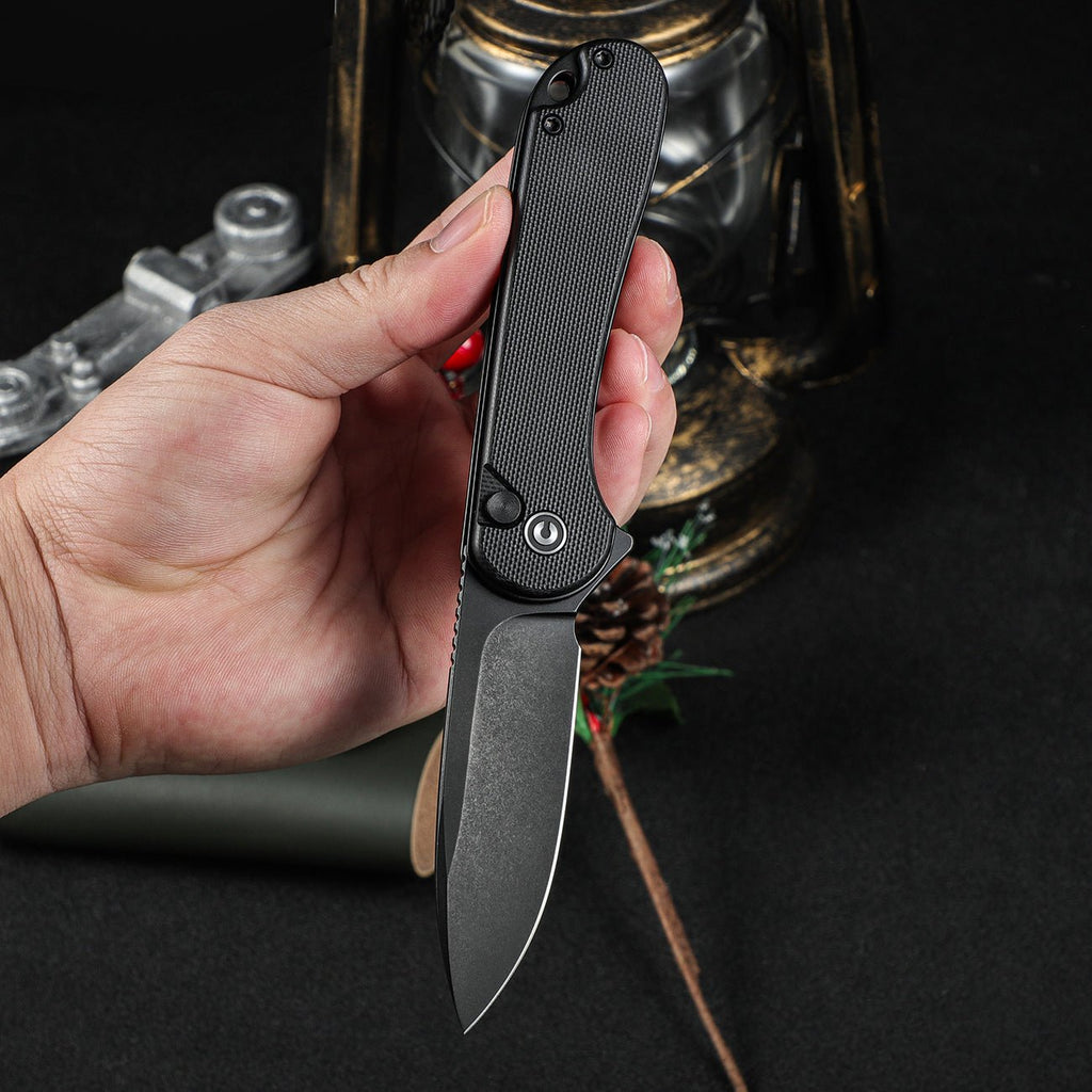 CIVIVI Button Lock Elementum II Flipper Knife G10 Handle (2.96" Nitro-V Blade) C18062P-1