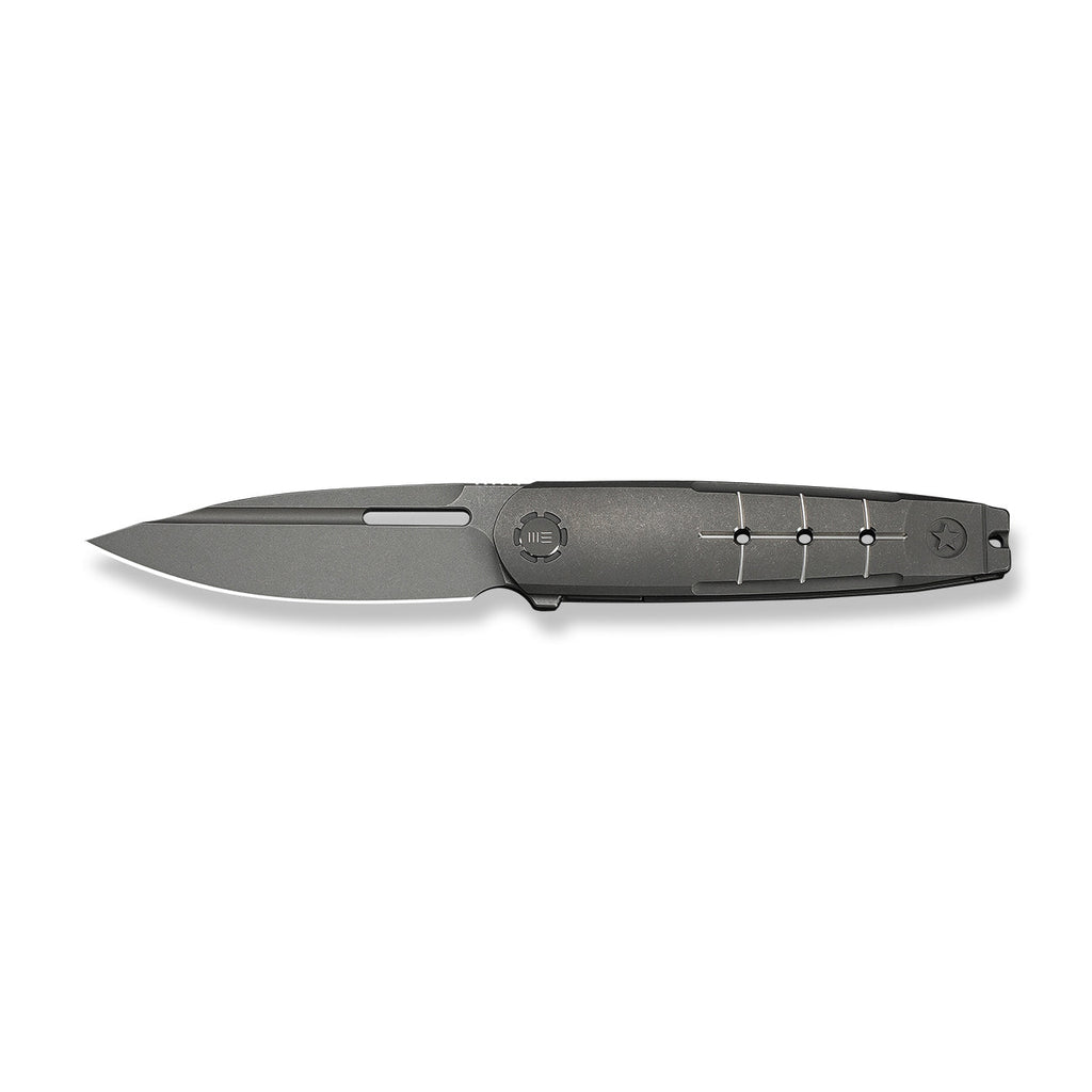 WEKNIFE Hull Flipper Knife Gray Titanium Handle & Endcap (3.89" Gray Stonewashed Bohler M390 Blade) WE24046-2