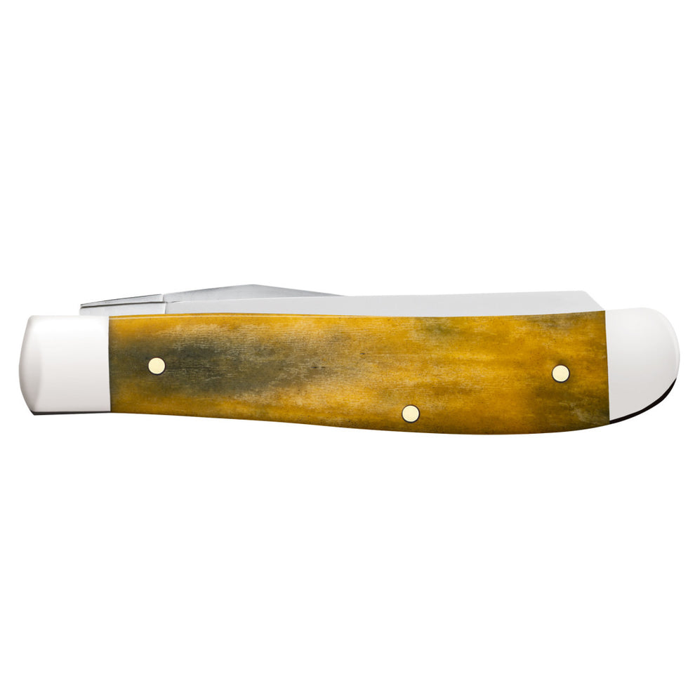 CASE CUTLERY Ruger - Smooth Olive Green Bone Mini Trapper w/ Gift Tin