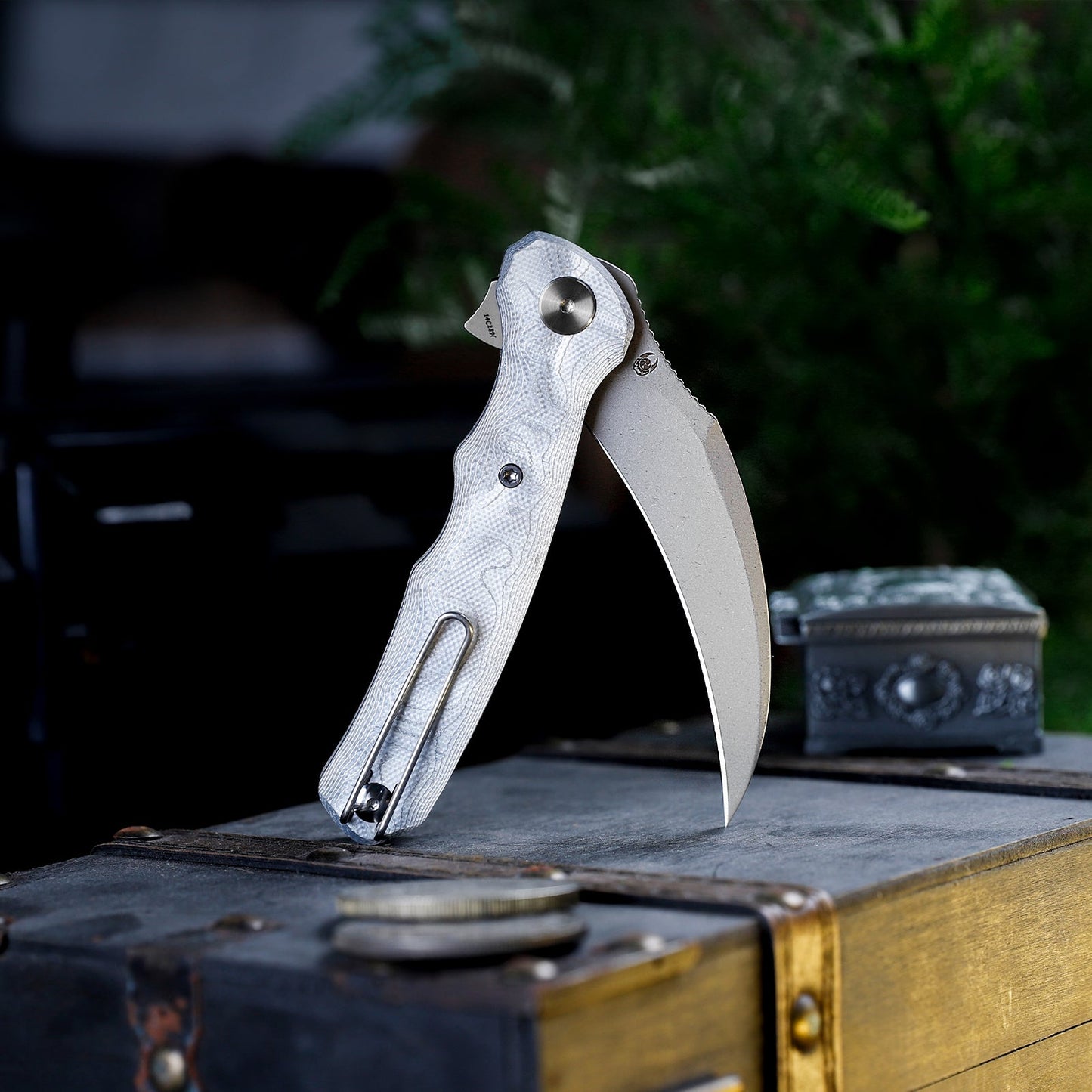 TRIVISA Lacerta-AL Liner Lock EDC Folding Pocket Knife 3.34'' 14C28N Steel Blade,Aluminum Foil Handle,Tiguass Design