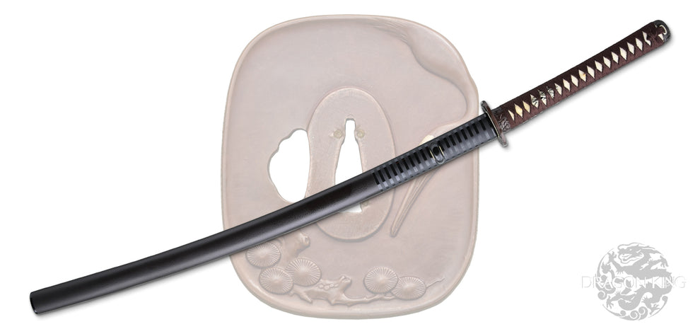 Dragon King Pine Crane Katana - Brown Ito