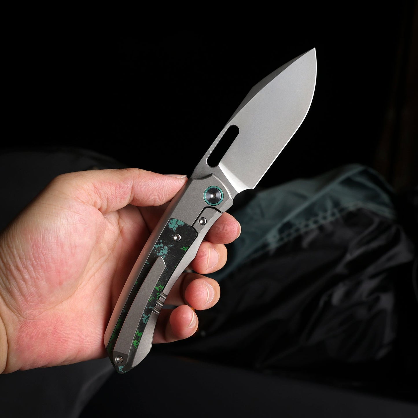 REMETTE RT-Orca Knife Button+Frame Lock M390 Blade Titanium Handle Outdoor Camping Knives ORCAKD