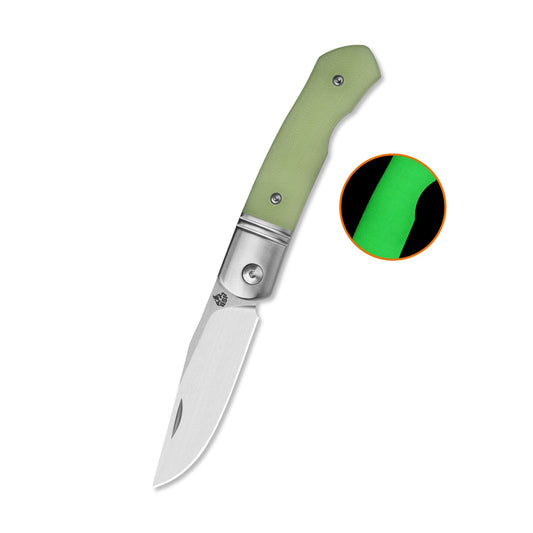 QSP Heron Slip Joint Pocket Knife Nitro V blade Glow-in-the-Dark G10 Handle