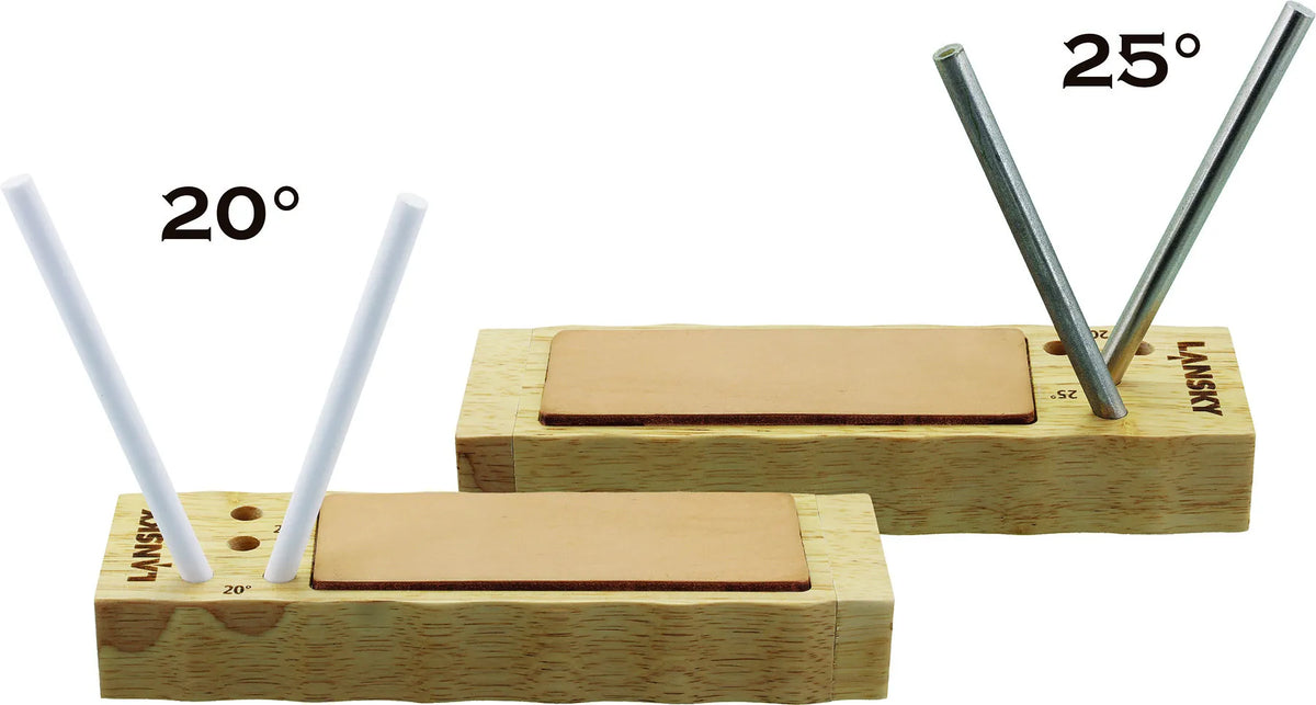 LANSKY 4-Rod Diamond/Ceramic TurnBox Crock Stick® Knife Sharpener with Leather Strop