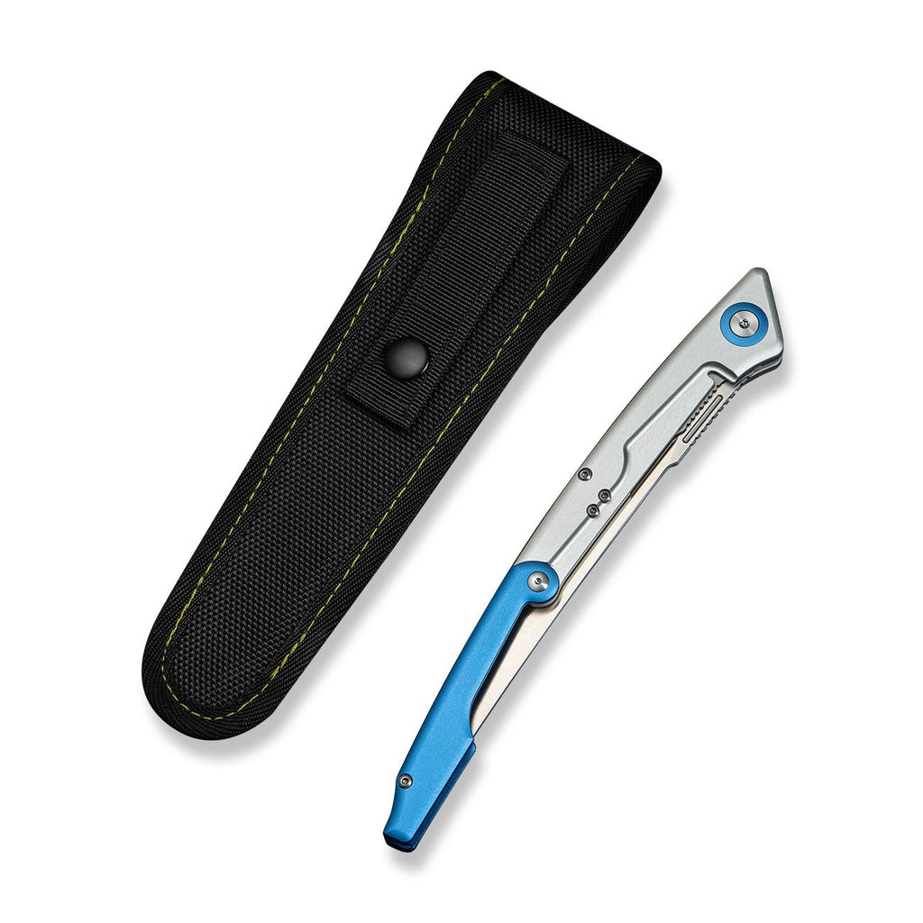 CIVIVI Shawka Folding Fillet Knife Aluminum Handle (5.81" 14C28N Blade) C22029B-2, With 1PC Black Nylon Sheath