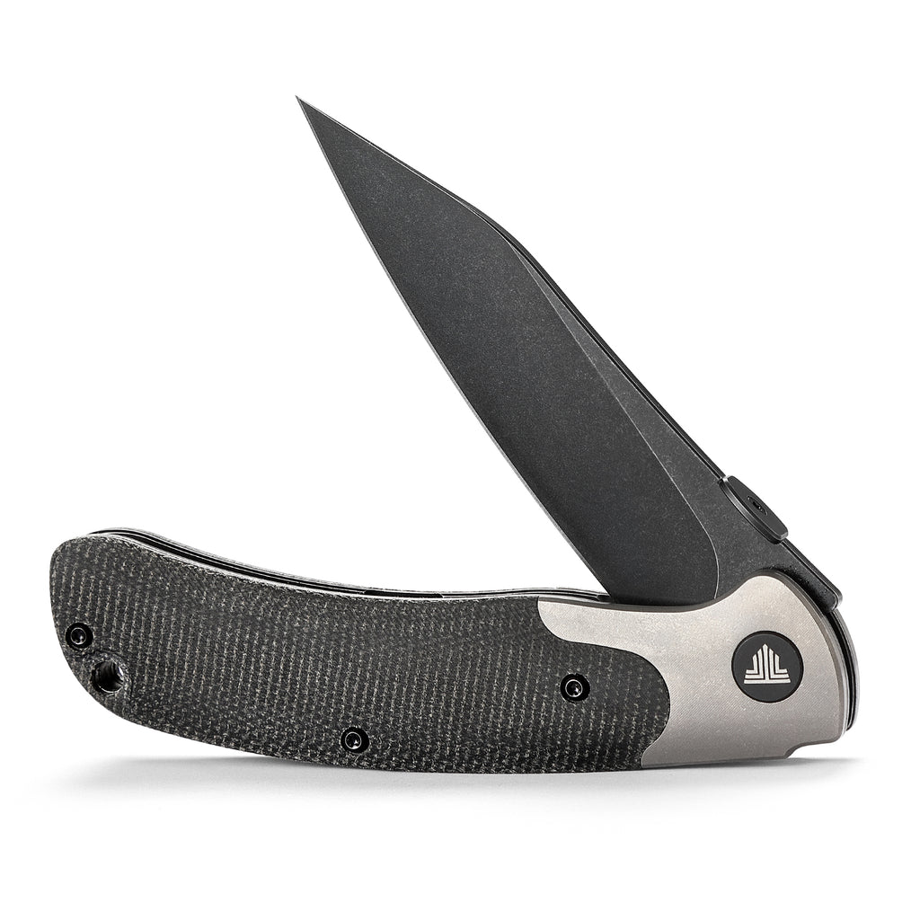 TRIVISA UMa-04 Ti Bolster and Thumb Stud,3.66" S35VN Steel,,Micarta Scales