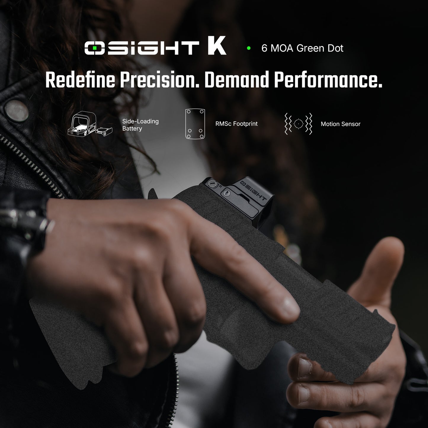 Osight K 6 MOA Dot Sight with RMSc Footprint and Side-Loading Battery