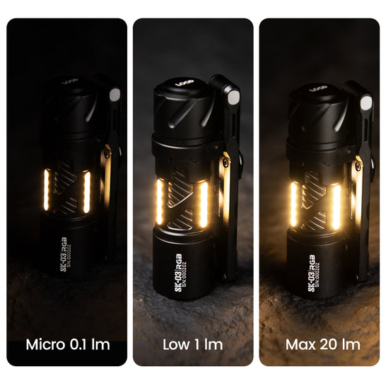 LOOP GEAR SK03 RGB Pro Aluminum Black LED Flashlight