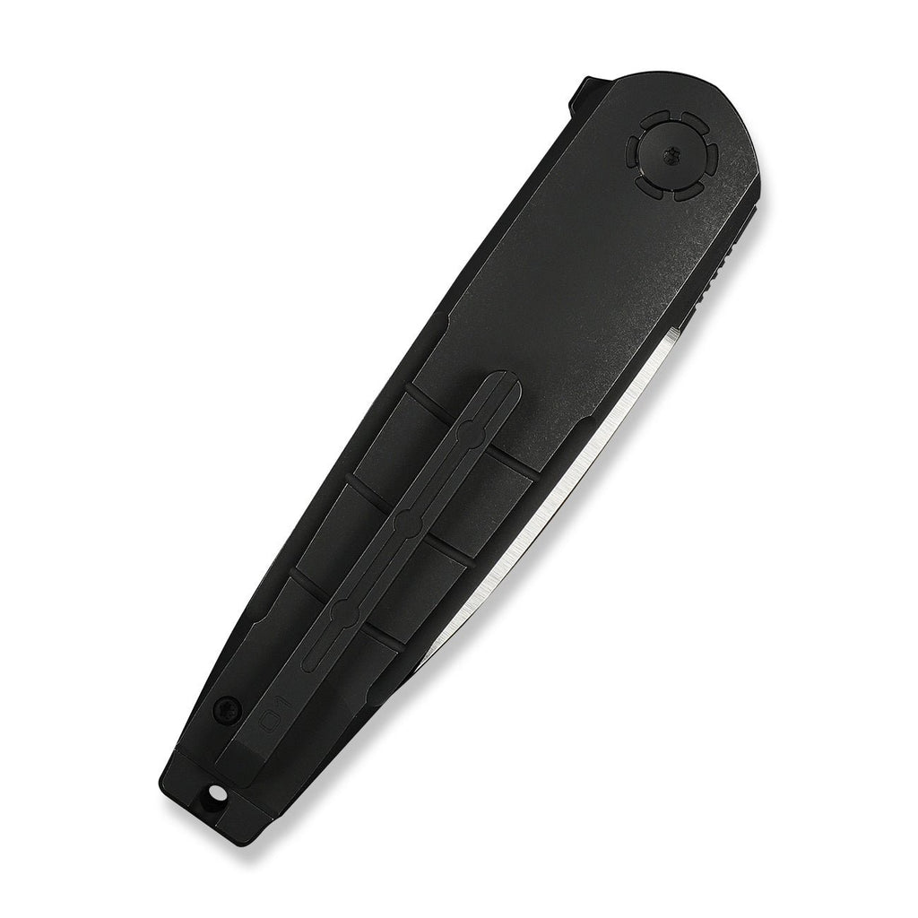WEKNIFE Hull Flipper Knife Black Titanium Handle & Endcap (3.89" Hand Polished Satin Bohler M390 Blade, Black Stonewashed Flat) WE24046-1