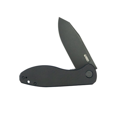 KUBEY Master Chief Outdoor Folding Pocket Knife Black G10 Handle 3.43" Blackwash 14C28N KU358N
