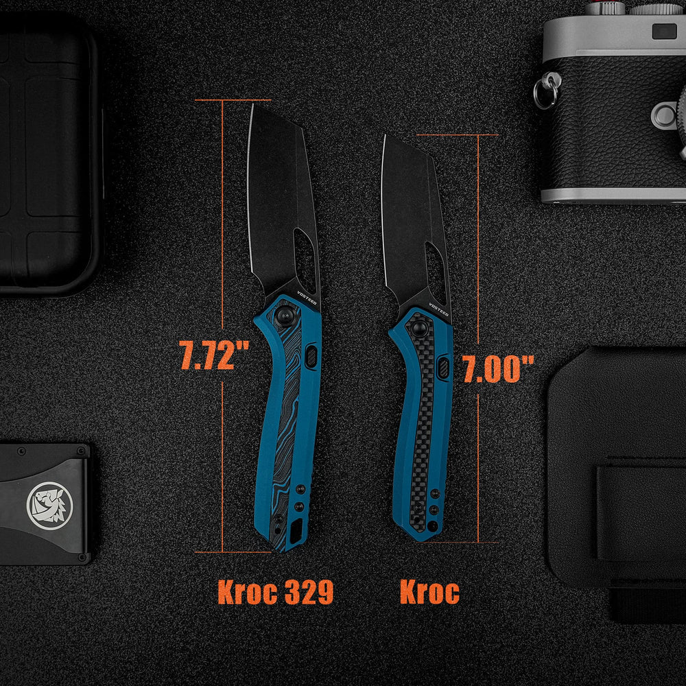 VOSTEED Kroc 329 -Top Liner Lock (3.29" S35VN Blade & Aluminum & Topo G10 Handle) - A1811