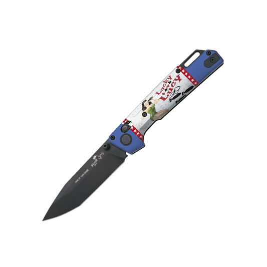 BEAR & SON UV Artwork Nekama™ I Pin-up Calendar Art Bomber Knives