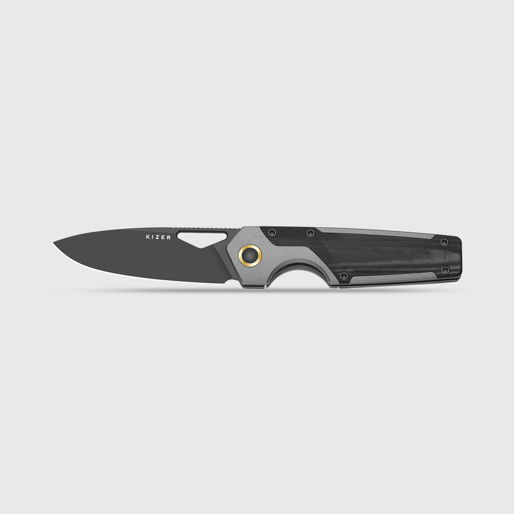 KIZER CUTLERY Serpentine | Elmax | Titanium & Micarta | Matte DLC Ultra