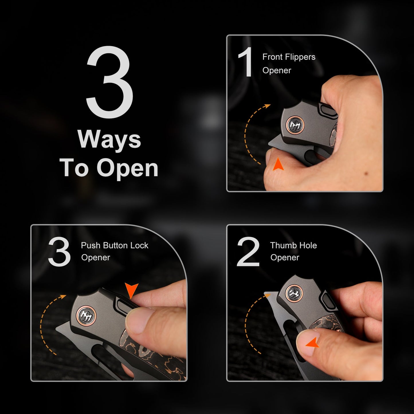 REMETTE RT-Orca Knife Button+Frame Lock M390 Blade Titanium Handle Outdoor Camping Knives ORCATB