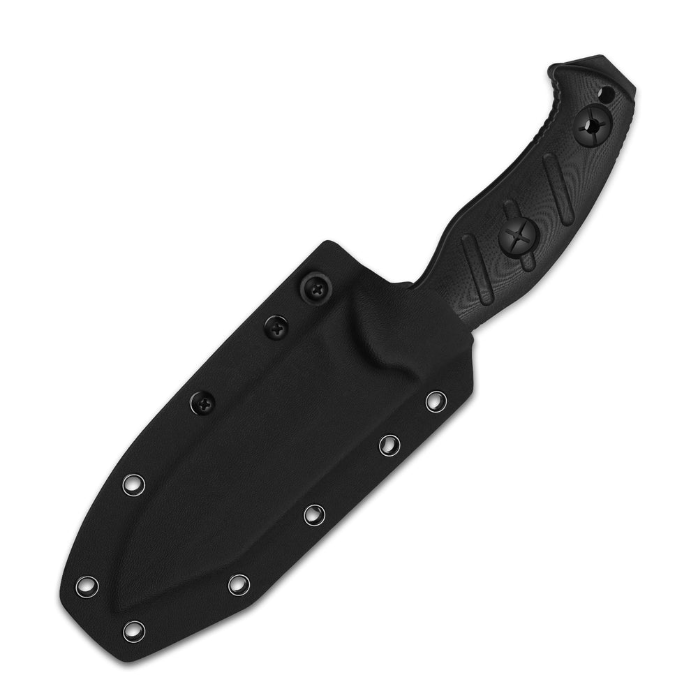KIZER CUTLERY Sheepdog® Survival | Hammer Pommel · Bow Drill Divot | Black G10