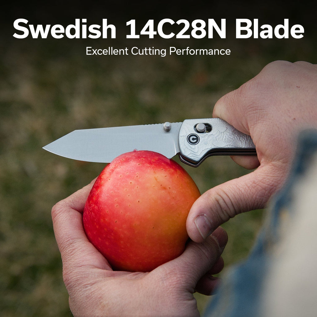 CIVIVI Over Yonder Thumb Stud & Crossbar Lock Knife G10 With Aluminum Foil Handle (3.35" 14C28N Blade) C25027-2