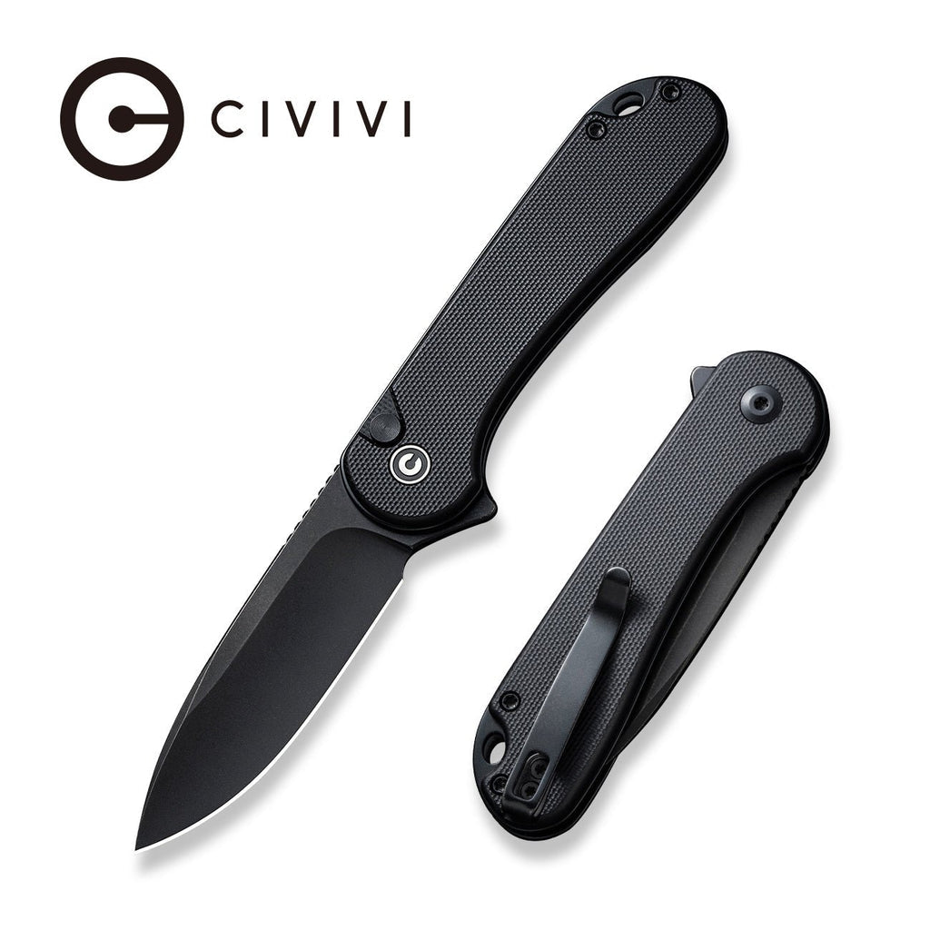 CIVIVI Button Lock Elementum II Flipper Knife G10 Handle (2.96" Nitro-V Blade) C18062P-1