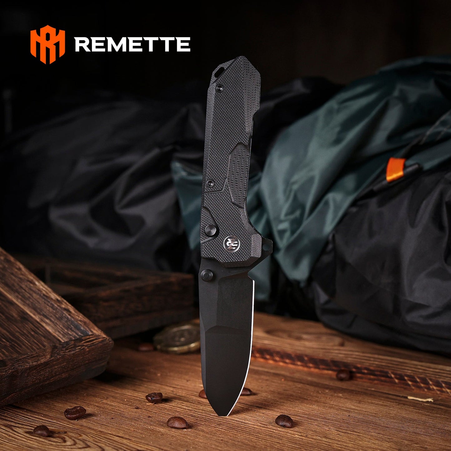 REMETTE RT-Cosmic Knife Button Liner Lock 14C28N Blade G10 Handle Outdoor Camping Knives RTCO-GB