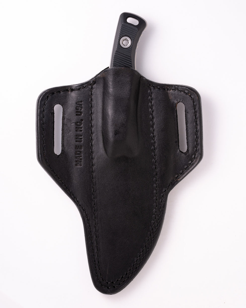 MICROTECH Akris Stonewash Standard G-10 Black with Black Leather Sheath (95-10BK-2)