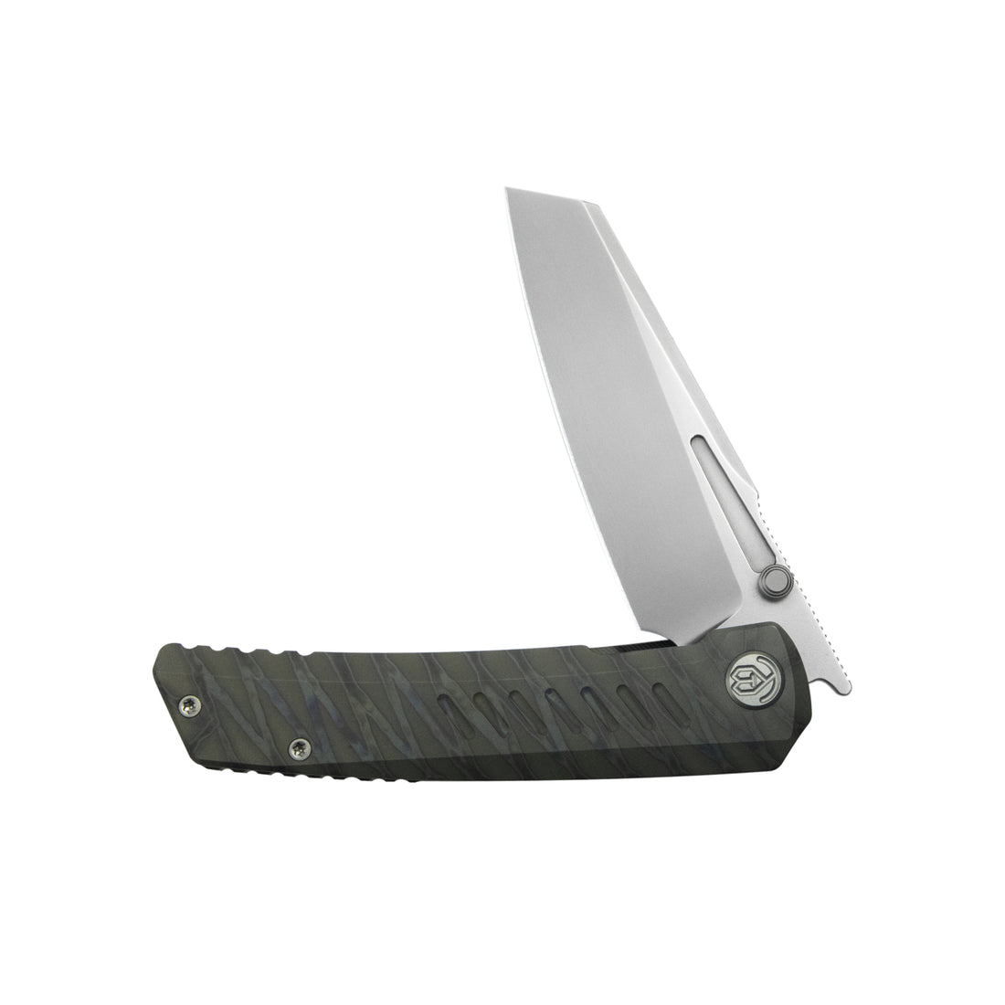 KB Insomnia Frame Locking Folding Knife Flamed Titanium Handle 3.46" Silver Bead Blast M390 Blade KB441B