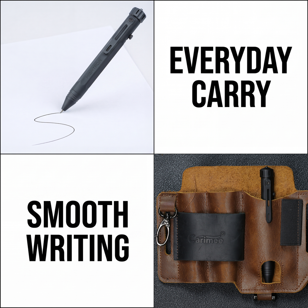 Hightron Vortron Titanium Pen, Black Coated Finish, Premium EDC Writing Tool