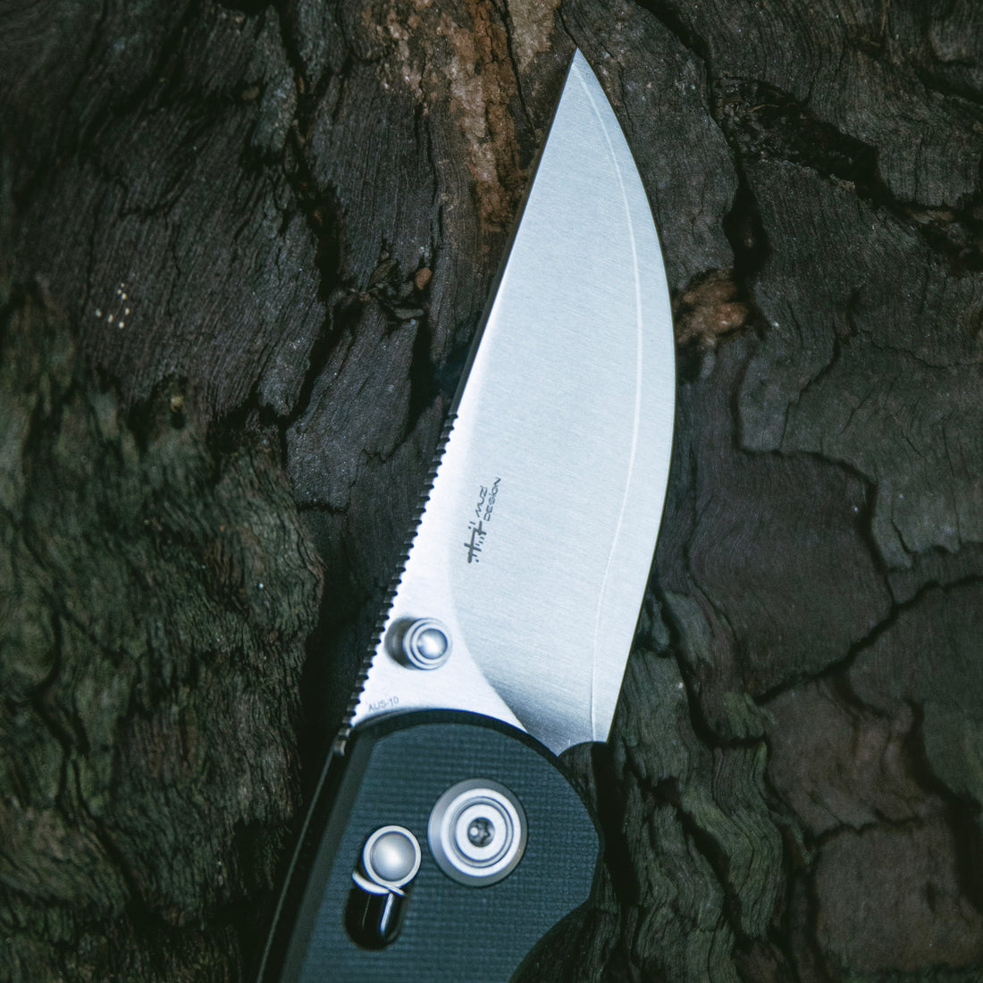 Kubey Sparrow Crossbar Lock Everyday Carry Folding Knife Black G10 Handle 2.2" Satin San Mai AUS-10 KU449A