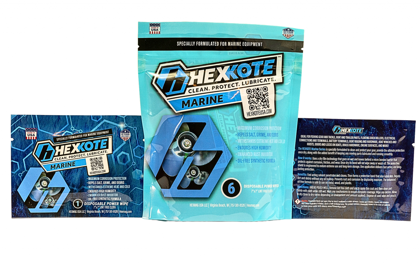 HEXKOTE Marine 7×7 Disposable Wipes