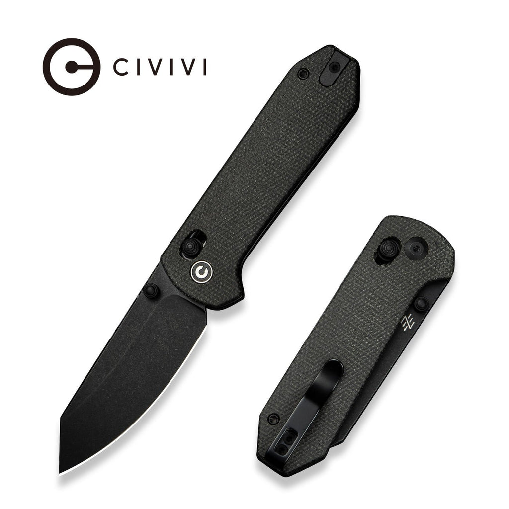 CIVIVI Yonder Thumb Stud & Crossbar Lock Knife Micarta Handle (2.88" 14C28N Blade) C23073B-1