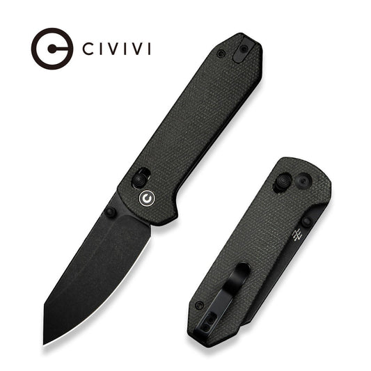 CIVIVI Yonder Thumb Stud & Crossbar Lock Knife Micarta Handle (2.88" 14C28N Blade) C23073B-1