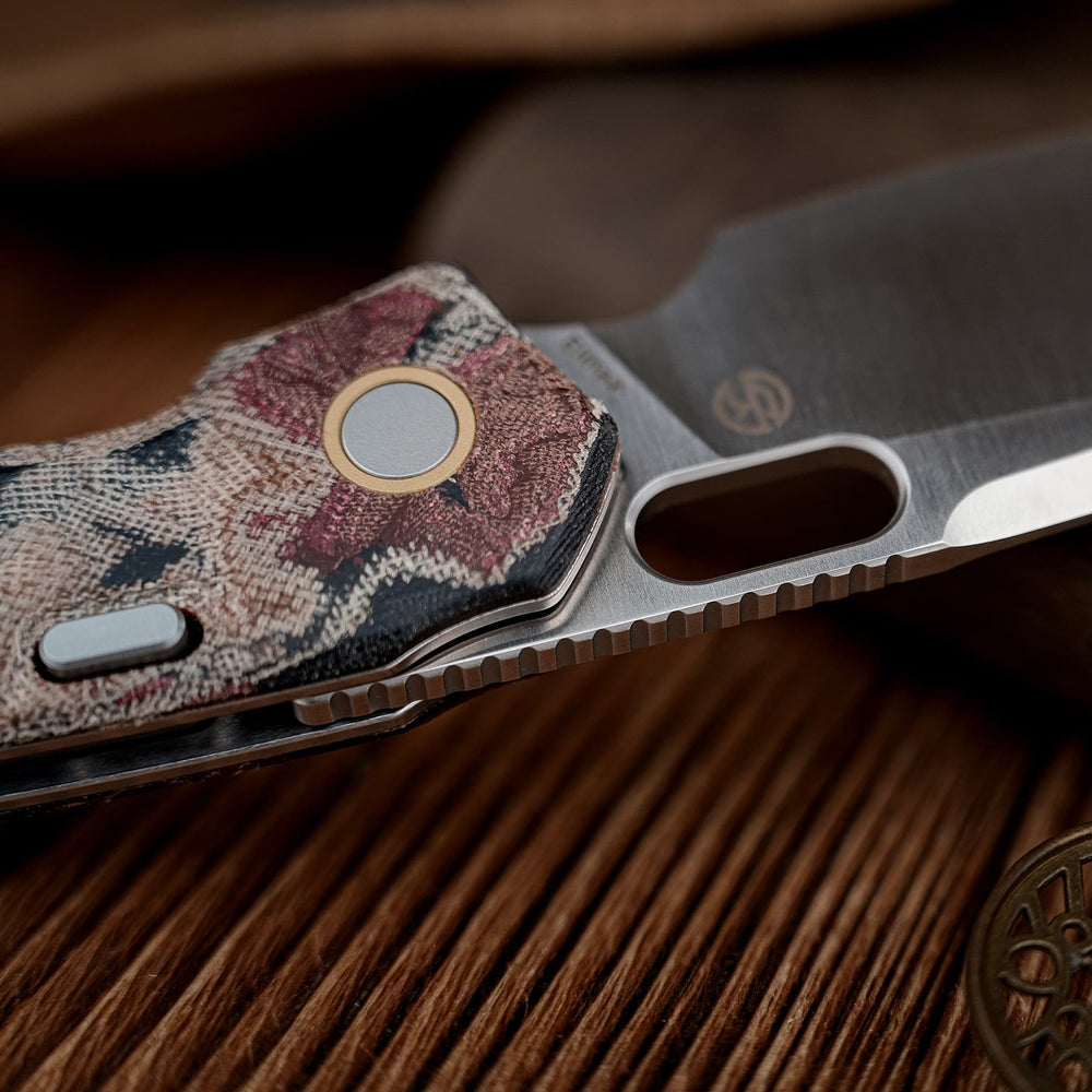 VOSTEED Psyop - Top Liner Lock Knife (3.32" Elmax Blade & Current Micarta Handle) - A2234