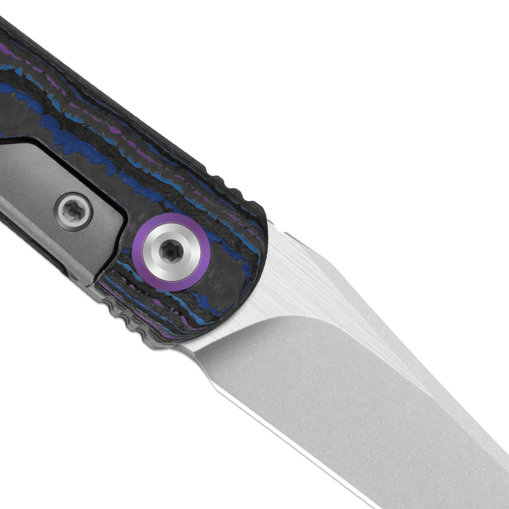 KIZER CUTLERY Feist 3 | CPM S90V + Stonewashed & Flat Brushed | Clip Point | Titanium & CamoCarbon Damtanium | KizerX™ 3499.3A2